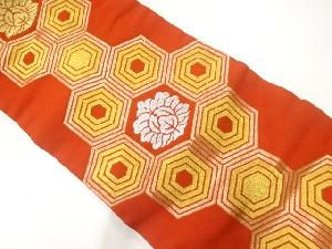 亀甲に花模様織出し名古屋帯